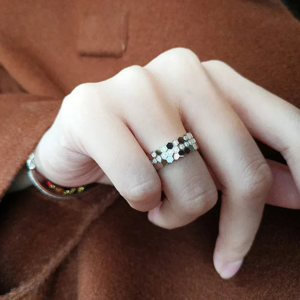 Bagues de fiançailles pour femmes, Design Simple, à la mode, pour mariage, couleur or Rose/argent, bijoux