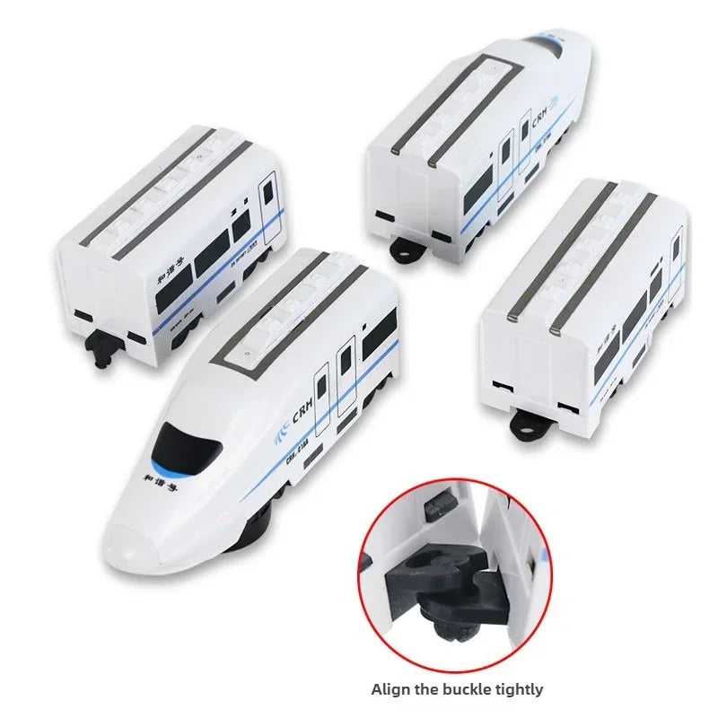 Train ferroviaire à grande vitesse pour enfants, jouet de voiture électrique, modèle de lumière sonore, jouets éducatifs pour garçons et filles, cadeau