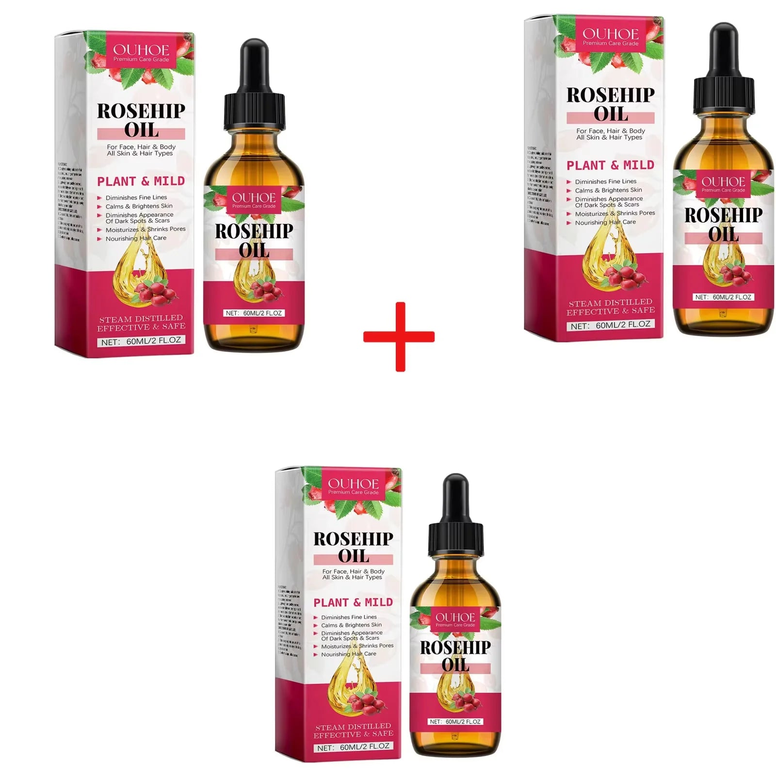 Bio Rose Musquée Antioxydant Améliorer Rides Rides Raffermissant Lifting Réparation Hydratant Nourrir Lisse Cheveux Soins de La Peau Huile