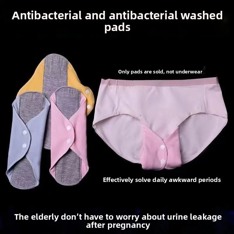 Coussinets d'incontinence réutilisables pour adultes, 3/5 pièces, tissu menstruel, tampons souples antidérapants, doublures de culottes lavables, tampon d'hygiène féminine