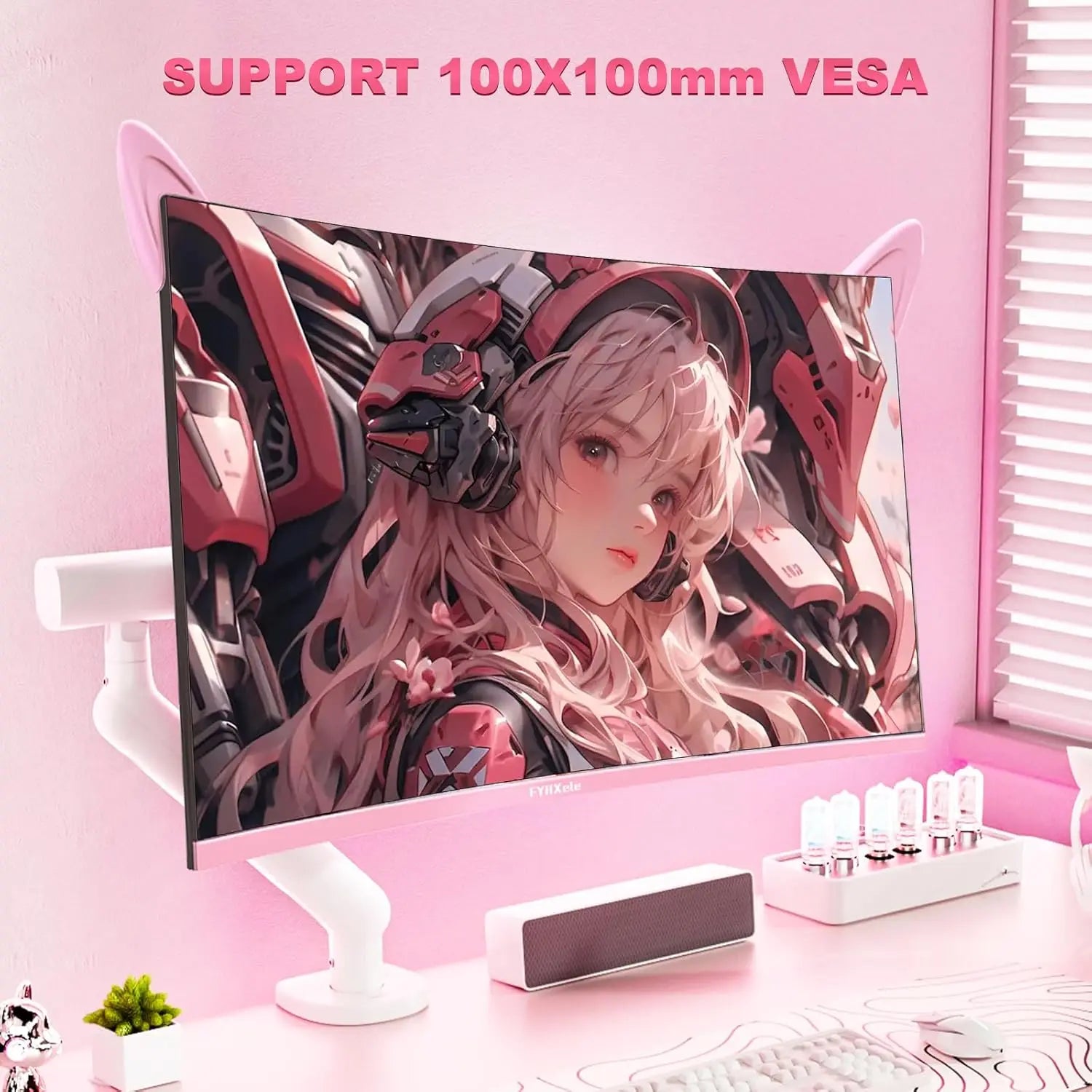 Moniteur rose incurvé de 27 pouces QHD 165hz 1800R, écran de jeu HDR10, écran de bureau à synchronisation libre, 1ms GTG avec haut-parleurs, inclinaison réglable
