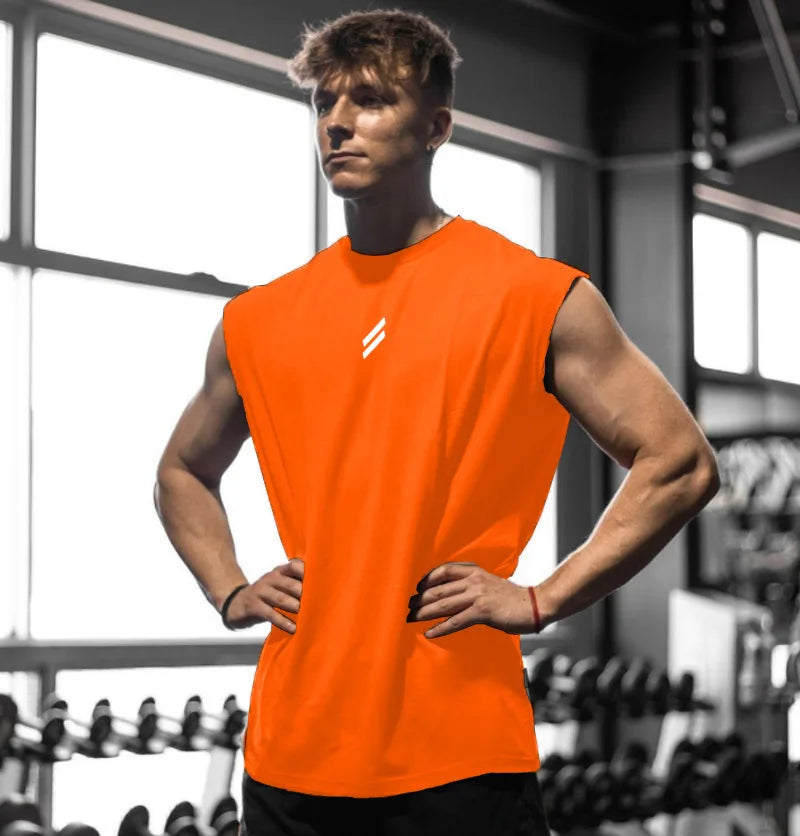 Camiseta deportiva sin mangas para hombre, chaleco de secado rápido, transpirable, ample, pour entraînement, Verano