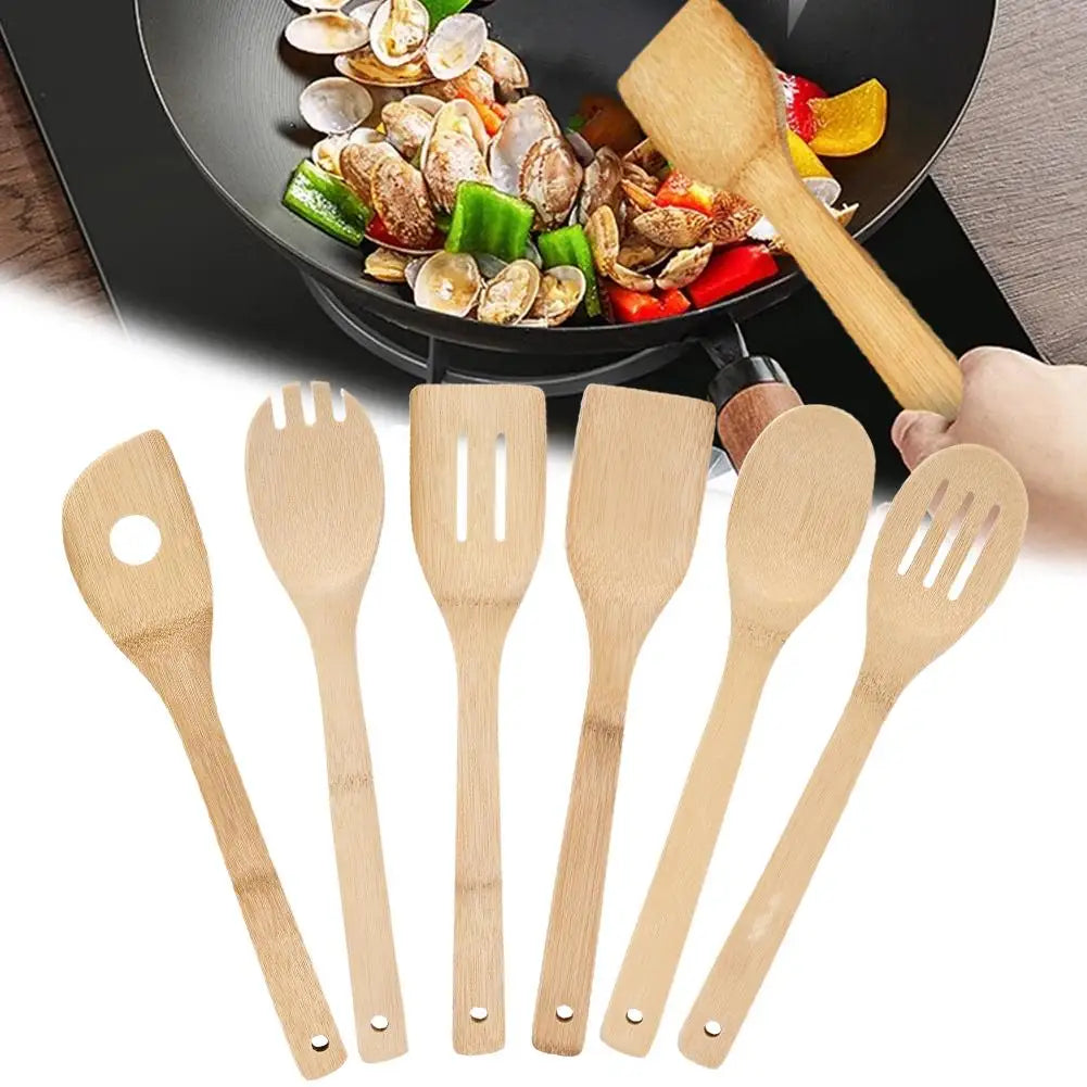 Ensemble d'ustensiles de cuisine en bois, spatule de cuisine en bambou, cuillères, outils à Long manche, miel, café, lait, cuillère à café, épices, condiments