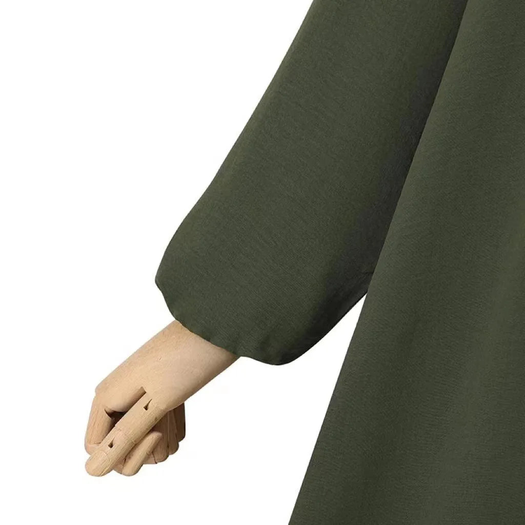 Robe Longue pour Femme Musulmane, Vêtement Éducatif, Eid Abaya, Dubaï, Arabie Saoudite, Maroc, Jalabiya, Ramadan, Couleur Unie, Islam Modeste