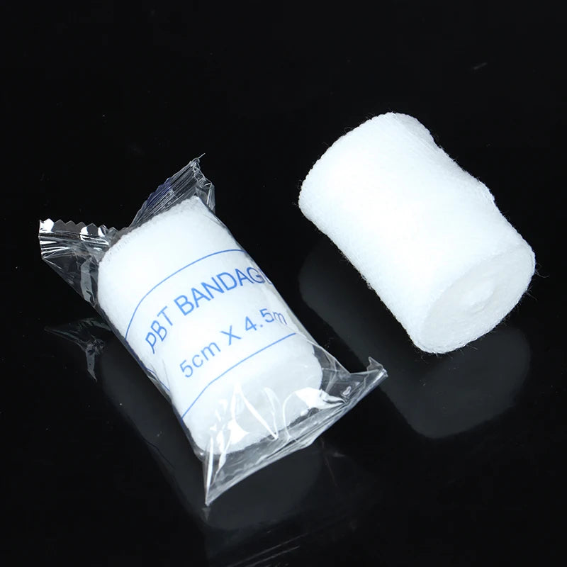 10 rouleaux/lot 5cm x 4.5m PBT pansement élastique trousse de premiers soins rouleau de gaze pansement