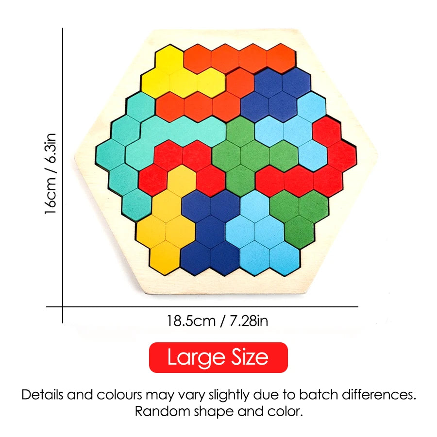 Puzzles en bois, jouets éducatifs pour enfants d'âge préscolaire, planche Tangram, jeu de Test de qi cérébral, jouets Montessori, cadeaux, 1 pièces