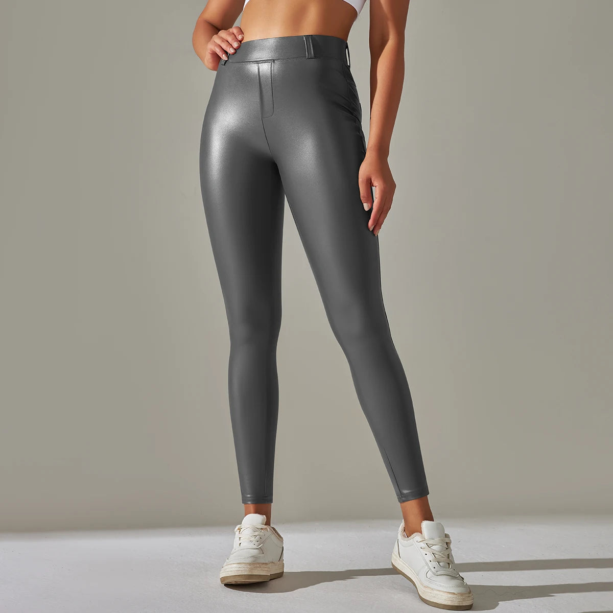 Leggings en cuir PU femmes Sexy Scrunch fesses Leggings filles Faux cuir pantalon taille haute Push Up Leggings décontractés 6 couleurs