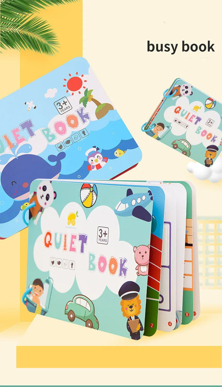 Livre silencieux, jouets d'activité éducative pour enfants, carte occupée à plusieurs reprises, pâte, Puzzle assorti, livres de Cognition, jeu Montessori pour bébé