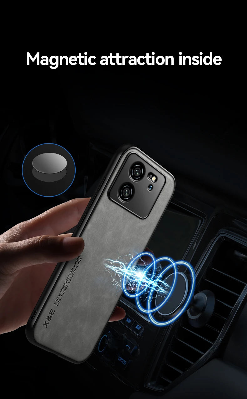 Coque antichoc pour Xiaomi 13T Pro, housse de protection, support magnétique intégré pour voiture, Mi 14 12 12T 11T 11 10T, Coque de téléphone Fundas
