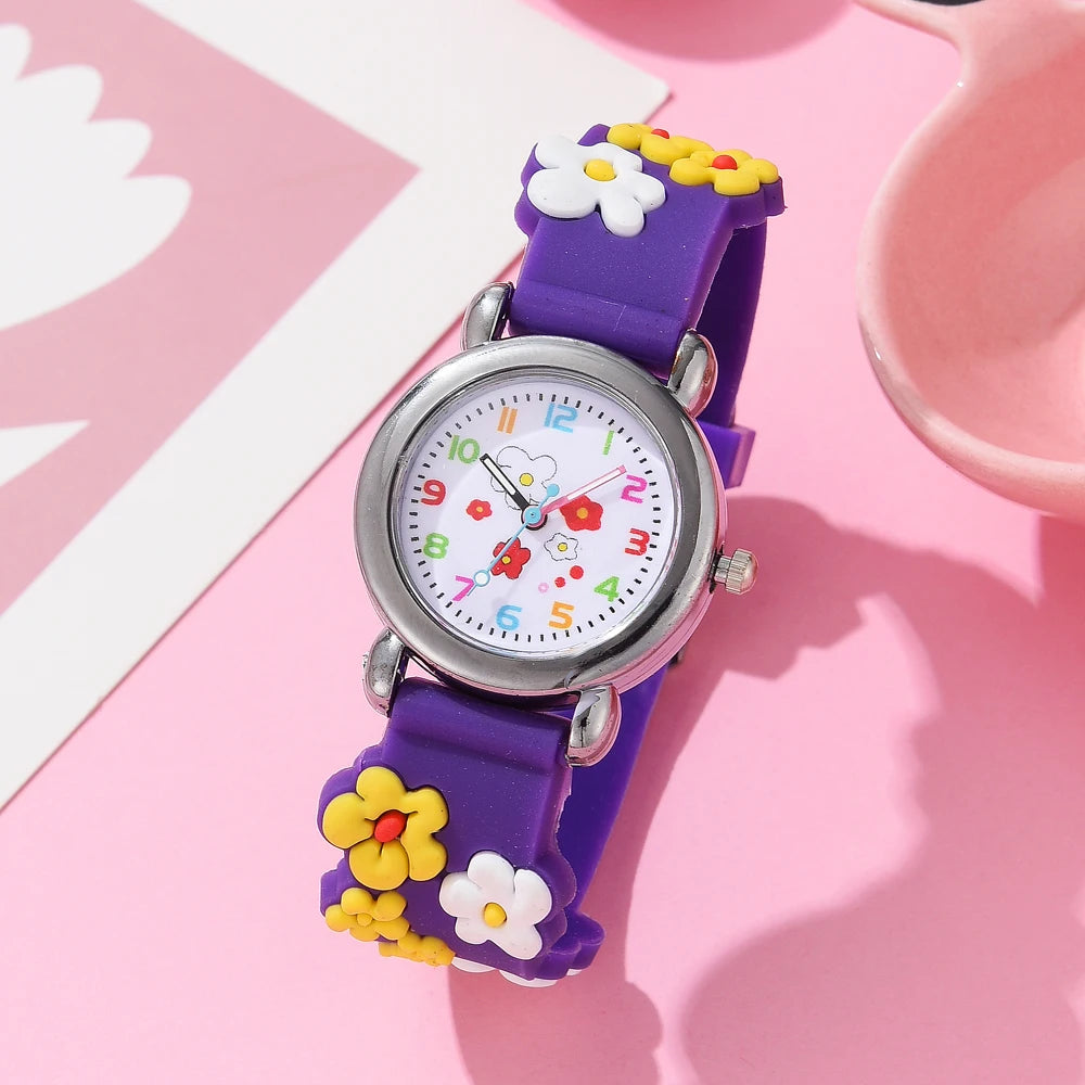 Nouveaux enfants montres dessin animé montres rose Silicone Quartz montre-bracelet cadeau d'anniversaire fille garçon enfants temps d'étude fille montre Reloj