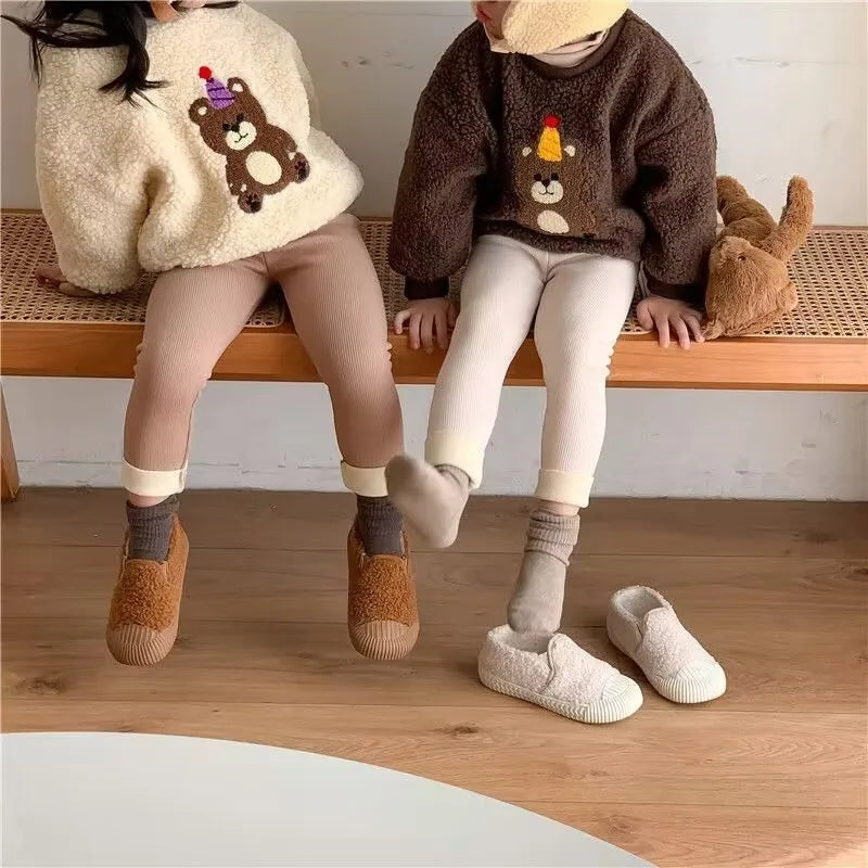 Pantalons pour enfants garçons automne hiver épais chaud filles Leggings couleur unie pantalons pour enfants vêtements pour enfants