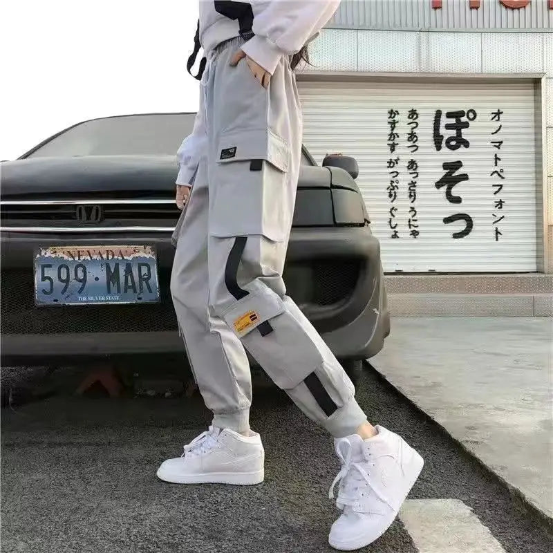 Joggeurs femme sport décontracté filles mode Hip-hop Streetwear pantalon mode Cargo pantalon femme danse pantalons de survêtement pantalon noir