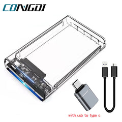 Boîtier de disque dur USB 3.0, boîtier de disque dur SATA SSD de 2.5 pouces avec vitesse de transfert de 5Gbps, boîtier externe Mobile, câble de boîtes de disque dur