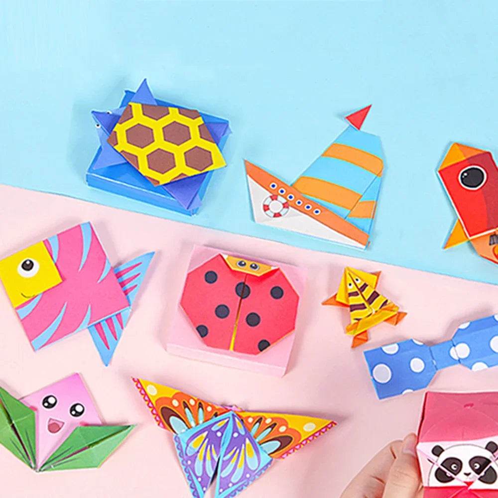 54 Pages Montessori jouets bricolage enfants artisanat jouet 3D dessin animé Animal Origami artisanat papier Art apprentissage jouets éducatifs pour les enfants