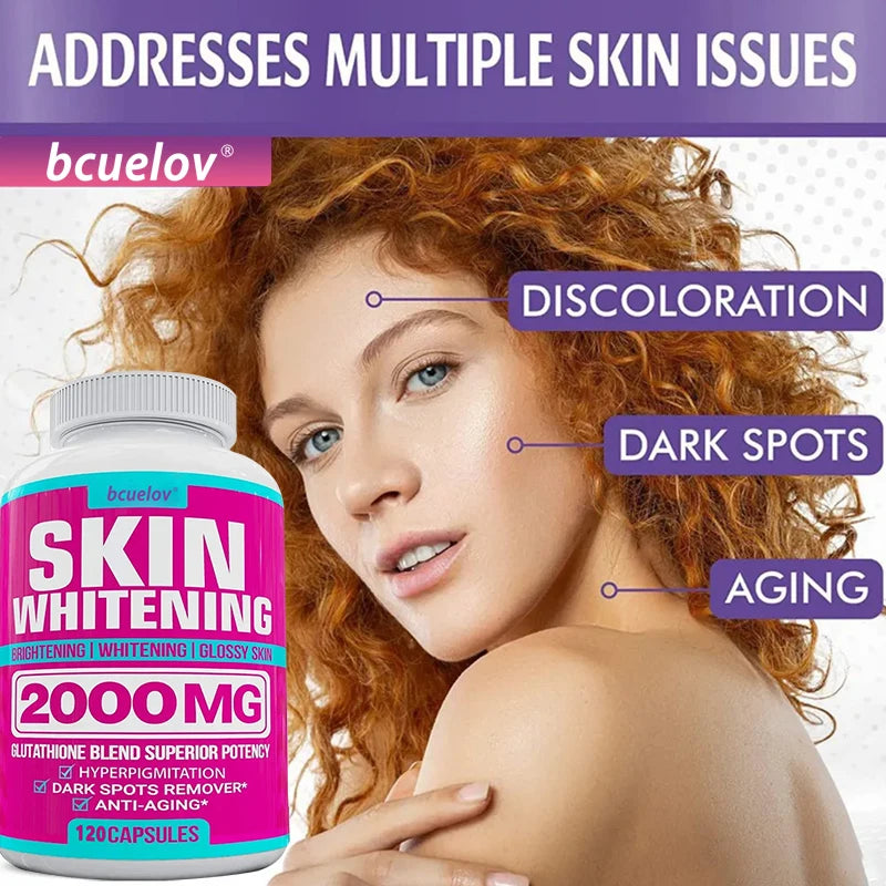 Capsules complexes de glutathion – Antioxydant puissant, réduit l'hyperpigmentation, soulage les taches foncées, hydrate la peau