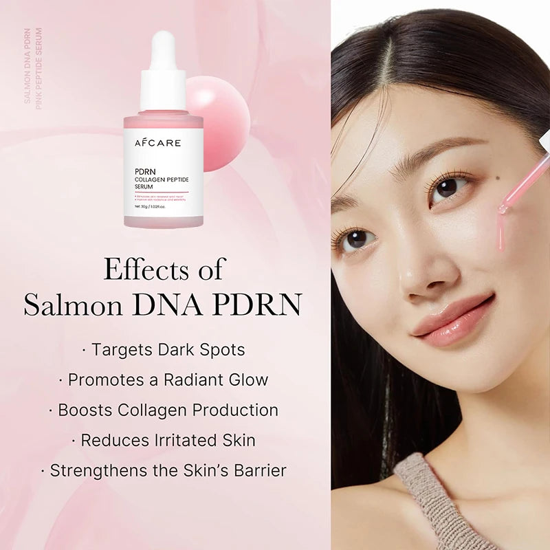 Le sérum pour le visage au peptide de collagène cible la peau terne augmente l'élasticité de la peau stimule le renouvellement de la peau répare le saumon PDRN produit coréen