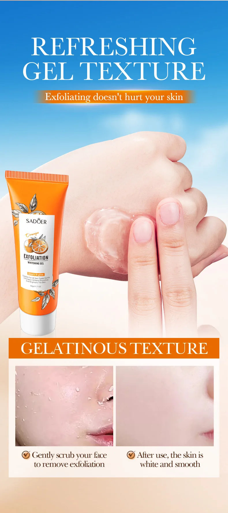 Revitalisez la peau acide de fruits Peeling Gel nettoyage du visage exfoliant Peeling gommage nettoyage en profondeur acné points noirs enlever visage nettoyant