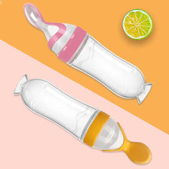 BiSantos à presser en silicone pour bébé, cuillère d'entraînement pour nouveau-né, mangeoire à céréales pour bébé, supplément alimentaire, ustensiles sûrs