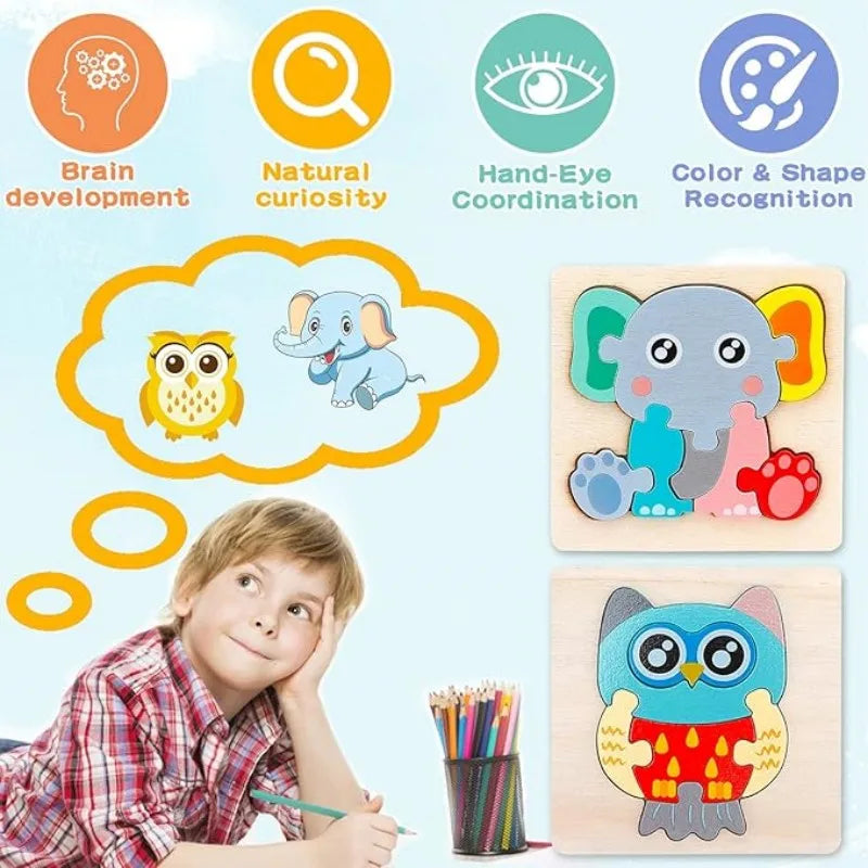 Ensemble de Puzzle en bois Montessori pour tout-petits, jeux pour bébés et enfants, jouets éducatifs et d'apprentissage de l'intelligence de 1 2 3 4 ans