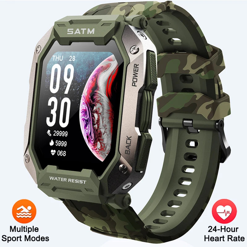 Montre intelligente étanche IP68 Iko pour hommes, horloge intelligente de natation, sports de plein air, suivi de la condition physique, moniteur de santé, montre intelligente pour Android, IOS