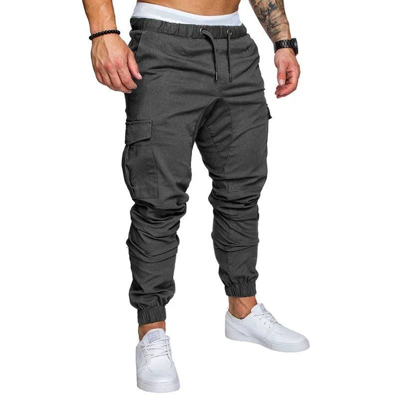Men's Casual Pants, Fashionable Large Pocket Hip Hop Harem Pants, High-Quality Outerwear, Soft Sweatpants, Men's Joggers, Trousers