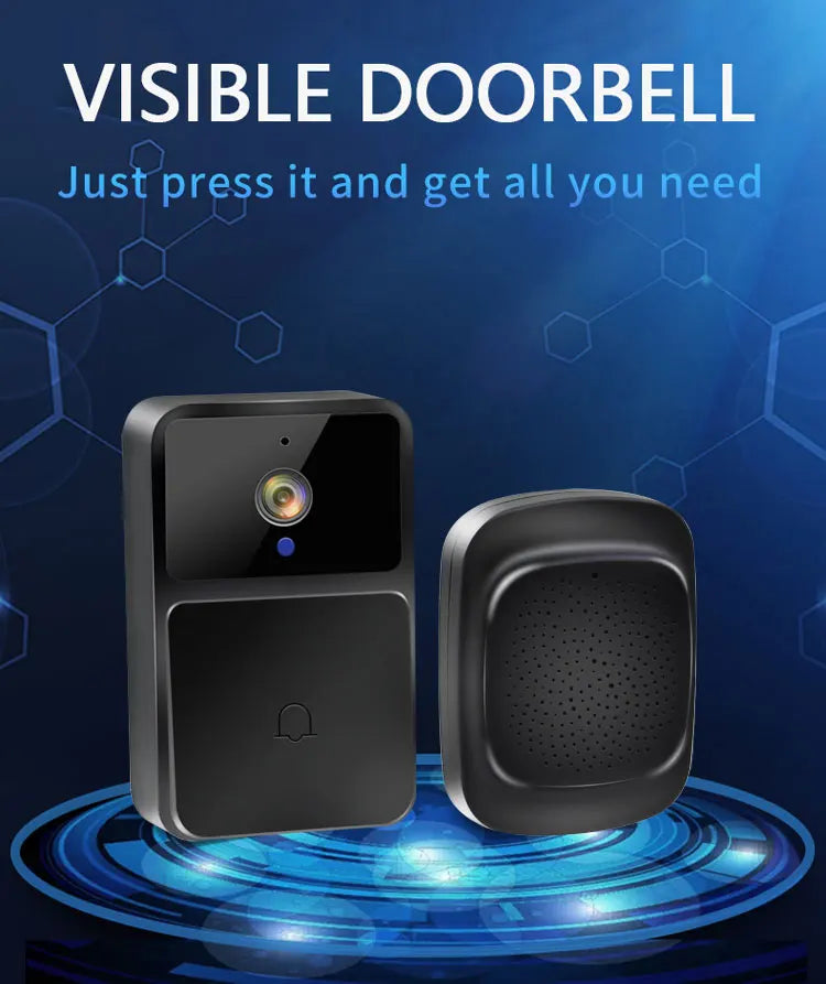 Caméra de sonnette vidéo Wi-Fi, interphone bidirectionnel, changement de voix pour la maison, vision nocturne HD, sans fil, batterie de sécurité intelligente, sonnette de porte