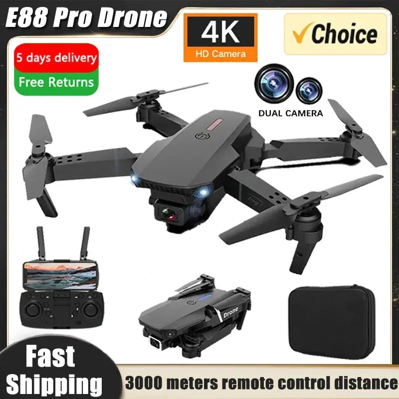 Elite E88 2024 RC Drone – 4K Ultra HD Camera | Foldable and Portable | Altitude Hold | Perfect Gift for Adults and Children