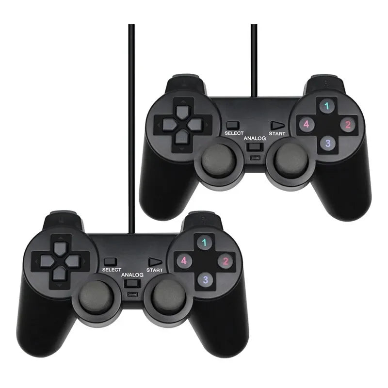 Contrôleur de jeu filaire 1/2 pièces manette de jeu USB pour PC Windows ordinateur portable Joystic Joypad pour WinXP/Win7/8/10 manette de jeu noire
