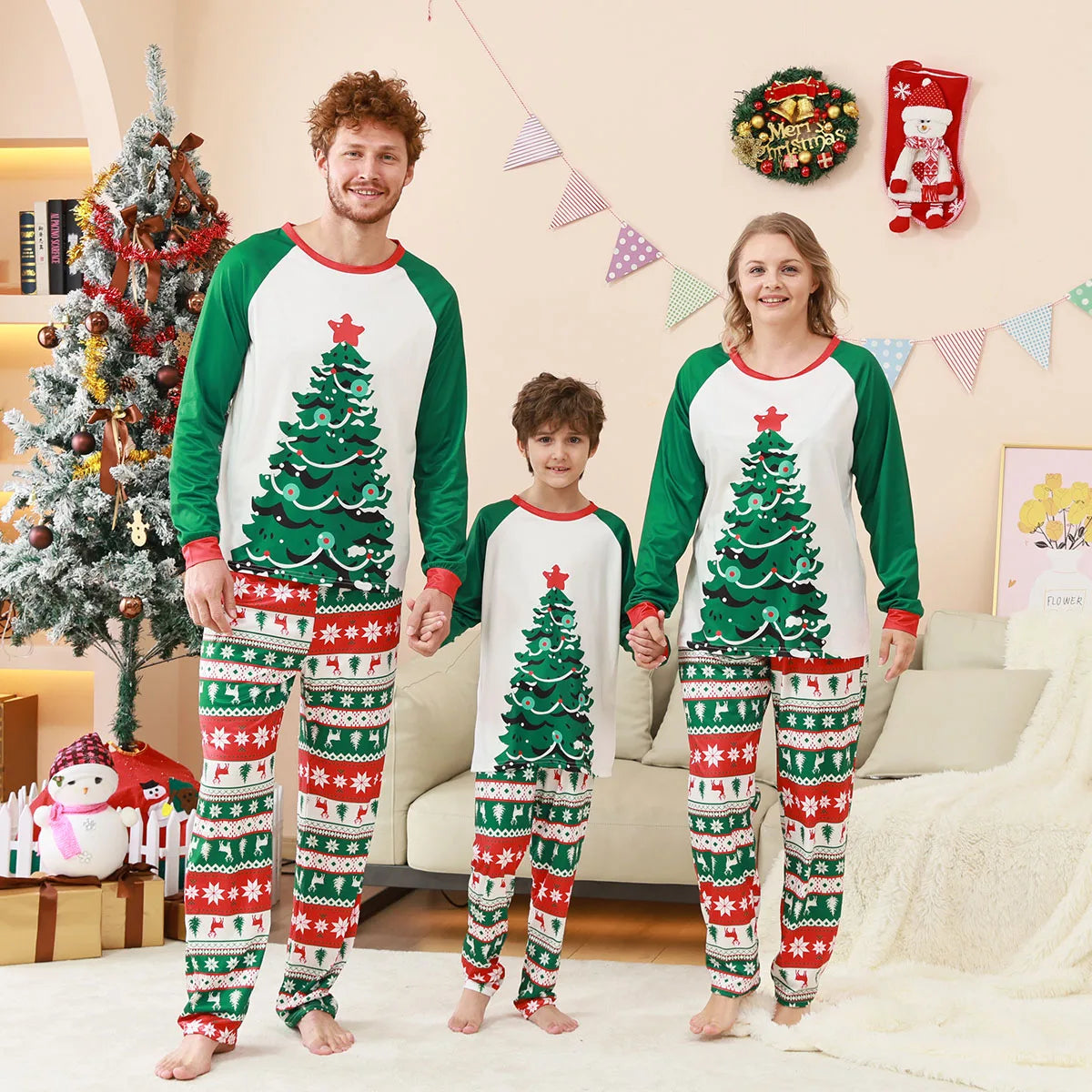 Tenue de noël pour parents et enfants, t-shirts vierges par Sublimation, vêtements assortis pour la famille, ensemble pyjama de noël pour impression par transfert de chaleur