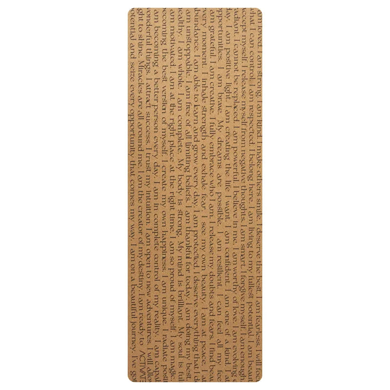2025 Nouveau tapis de yoga de luxe en liège et caoutchouc naturel avec lignes d'alignement gravées au laser - Absorption des chocs, antidérapant, réduction du bruit