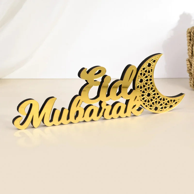 Ornement acrylique du Ramadan Mubarak 2025 Eid Mubarak Ramadan Kareem, décoration pour la maison, décor de fête musulmane islamique, cadeau Eid Al Adha