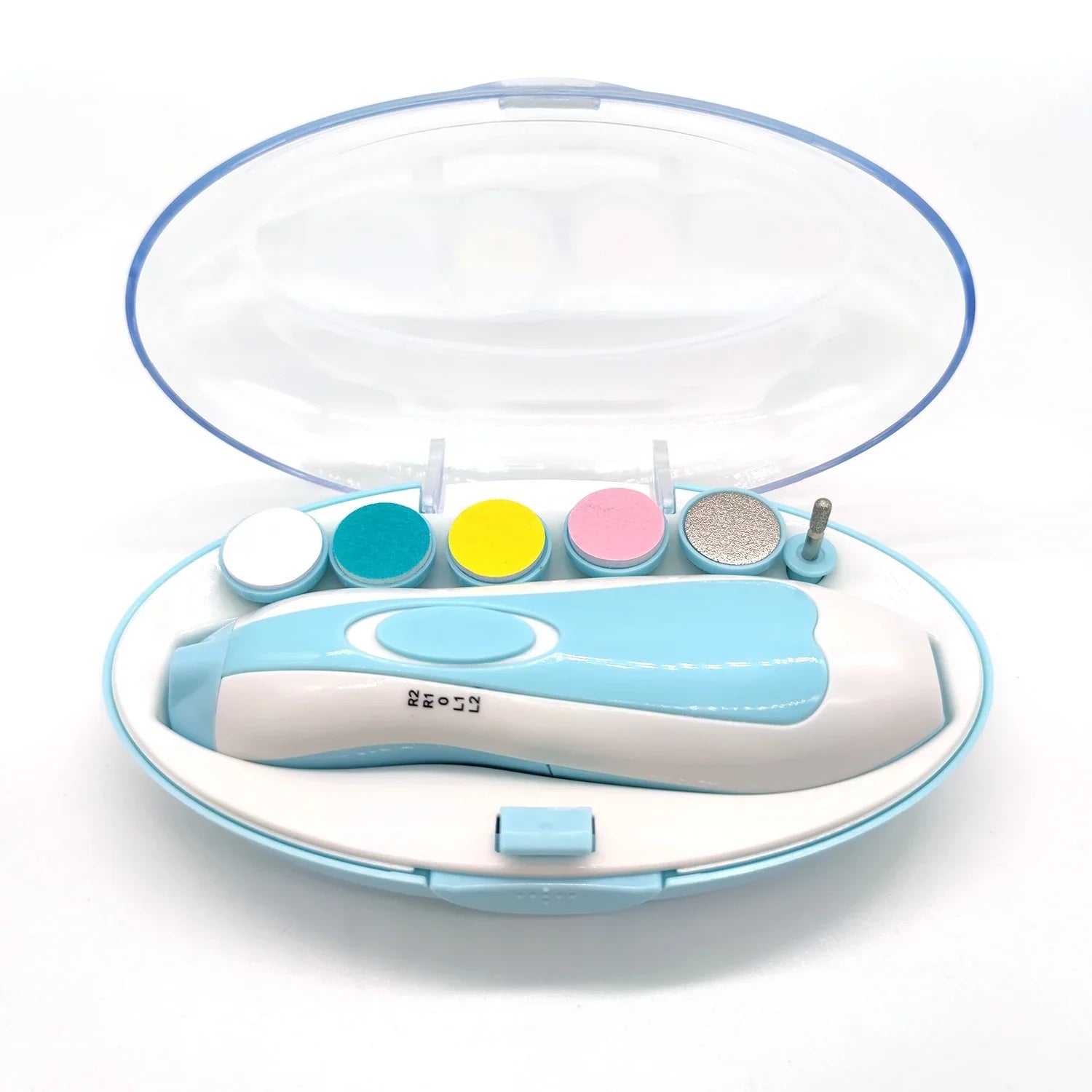 Lime à ongles électrique pour bébé, coupe-ongles pour tout-petits, ensemble de soins des ongles, ciseaux à ongles, bleu, rose, pour garçons et filles, sans danger pour les mains du bébé