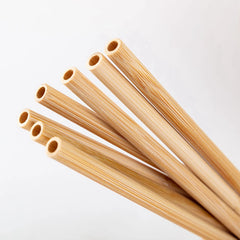 Pailles à boire en bambou naturel réutilisables avec étui, bionickel ables, écologiques, pour cocktail, bar, boissons, 10 pièces