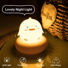 Veilleuse en forme d'animal mignon pour enfants, 3 niveaux, variable, lampe de couchage, commande tactile, veilleuse pour l'allaitement, décor pour tout-petits