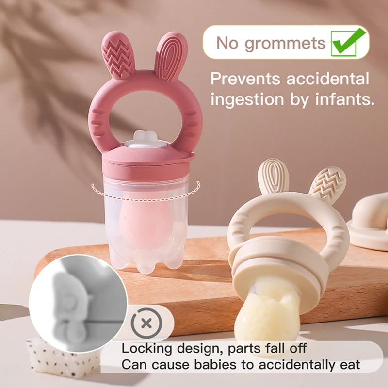 Sucette de dentition en silicone avec couvercle pour bébé, mangeoire à fruits et légumes, sucette à mordre, grignoteuse, ustensiles d'alimentation, complément alimentaire