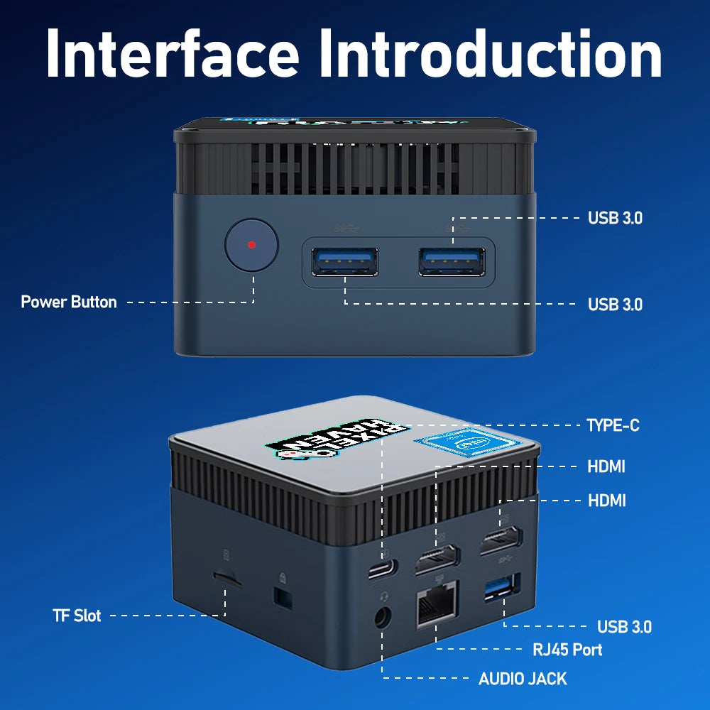 Mini PC avec plus de 38000 jeux et 48 émulateurs, Console de jeu pour PS3/PS2/Wii/WiiU/N64/NES/NDS Windows 11, Retrobat et Playnite N100