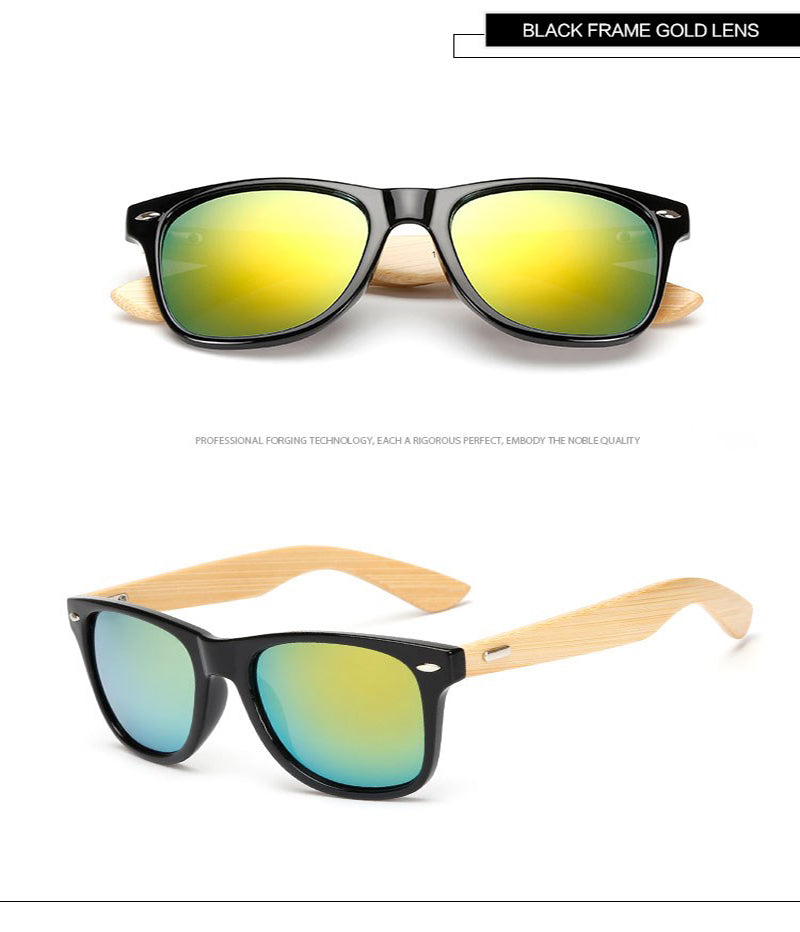 16 couleurs bambou lunettes de soleil hommes lunettes de soleil en bois femmes marque concepteur miroir Original bois lunettes de soleil rétro de sol masculino