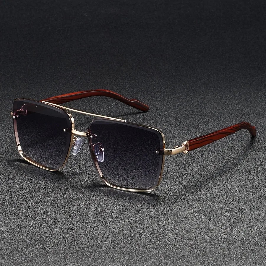 2025 lunettes De soleil carrées De luxe pour hommes nouveau en bois Vintage Designer lunettes De mode lunettes De soleil femmes vacances Gafas De Sol Hombre