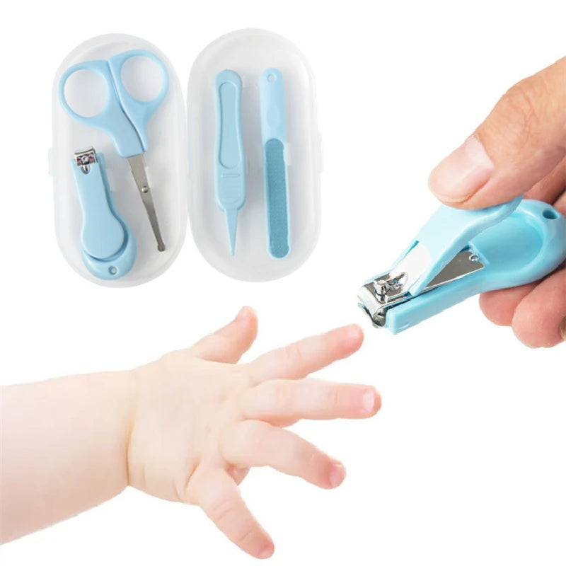 Ensemble de coupe-ongles pour enfants, ciseaux et limes, petit coupe-ongles, outils de soins pour bébé, articles de soin pour bébé, 4 pièces par ensemble
