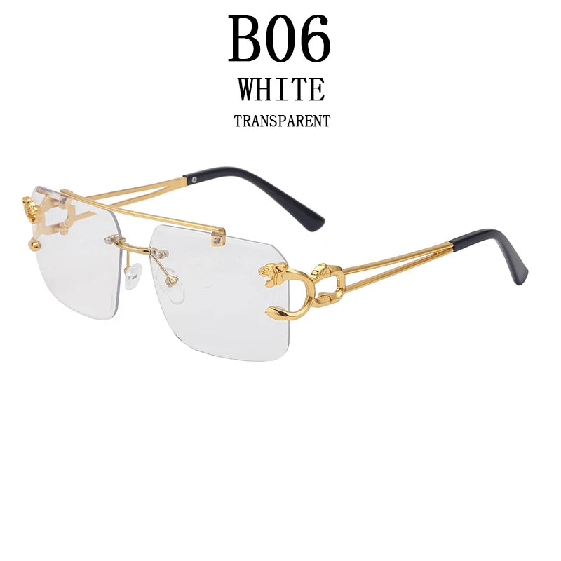 Frameless square wooden sunglasses for men and women, vintage, fashionable, luxury, retro, 2023
