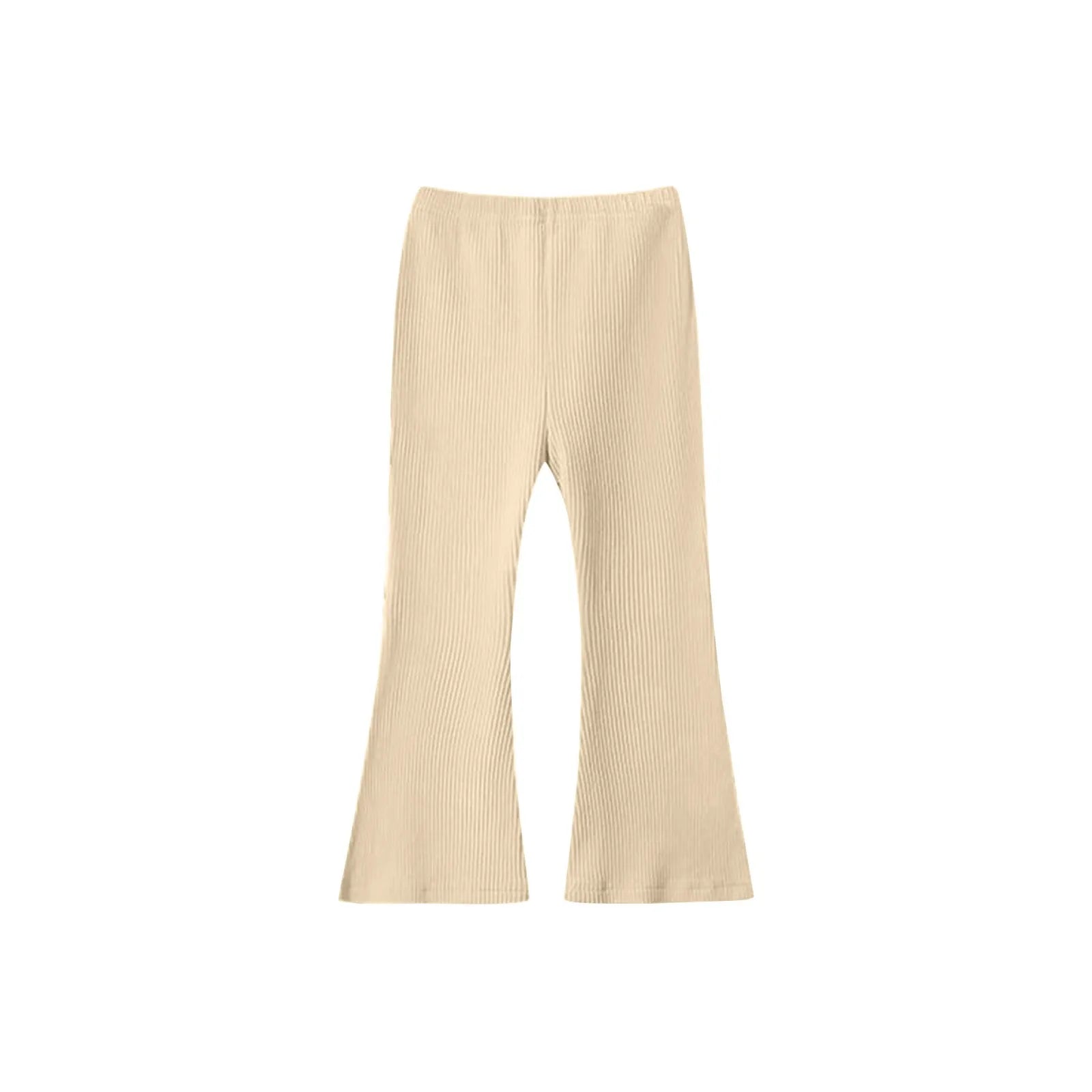 Girls' cotton flared leggings, flared pants, high-waisted, bootcut, yoga pants, bell-bottoms for children