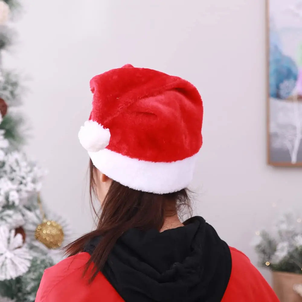Chapeau de Noël rouge pour adultes et enfants, père Noël de dessin animé, arbre de Noël, articles de fête, cadeaux de Noël, décorations