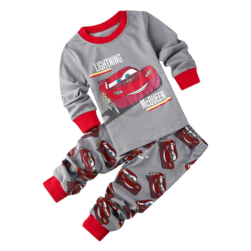 Printemps automne ensembles de vêtements pour enfants garçons 95 voitures McQueen vêtements de nuit de dessin animé vêtements enfants Pyjamas ensemble bébé filles coton Pyjamas
