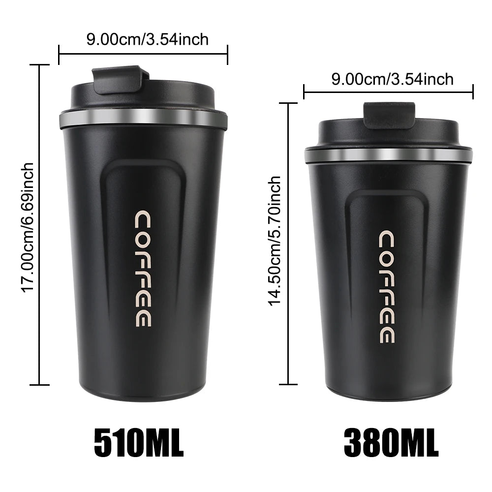Tasse Thermos de voiture Thermo café pour thé eau café anti-fuite tasse Thermo de voyage tasse à café 380/510ML Double acier inoxydable