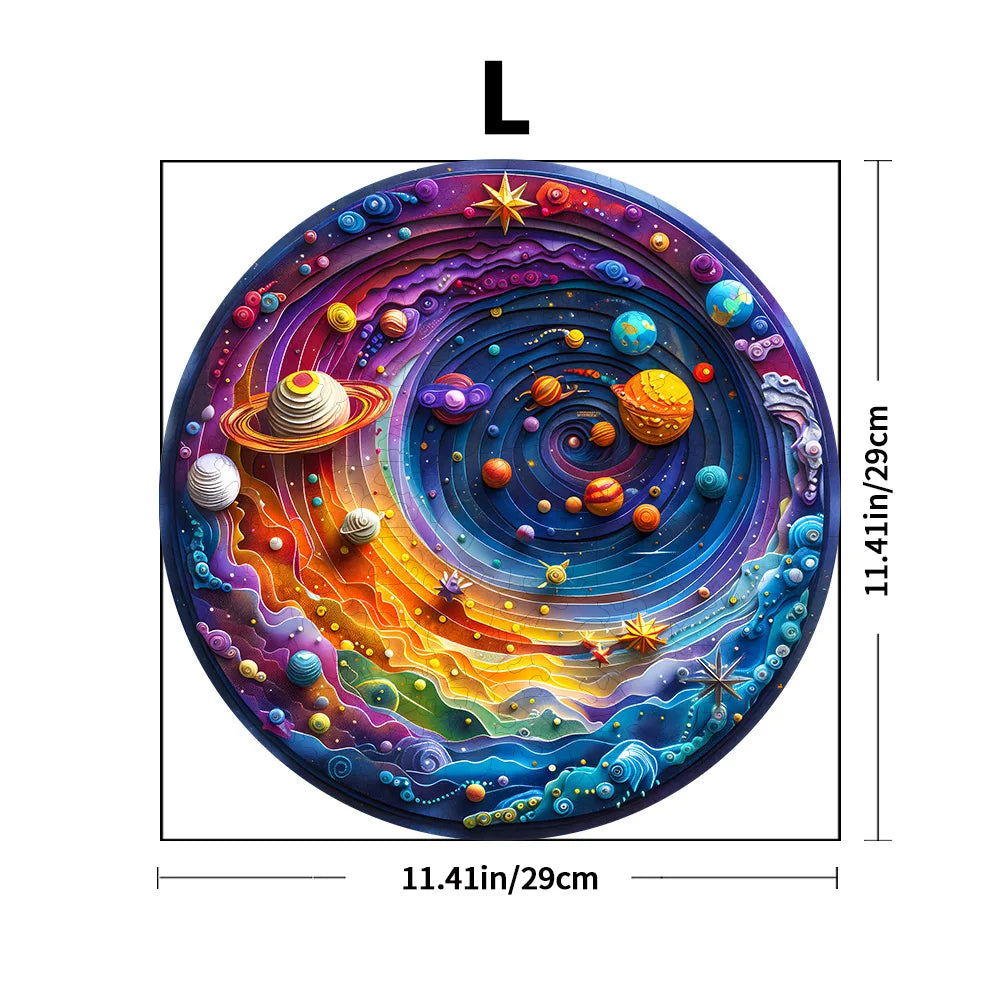 Puzzle en bois sur le thème de l'espace adapté aux adultes – Puzzle intellectuel de forme irrégulière stimulant, respectueux de l'environnement