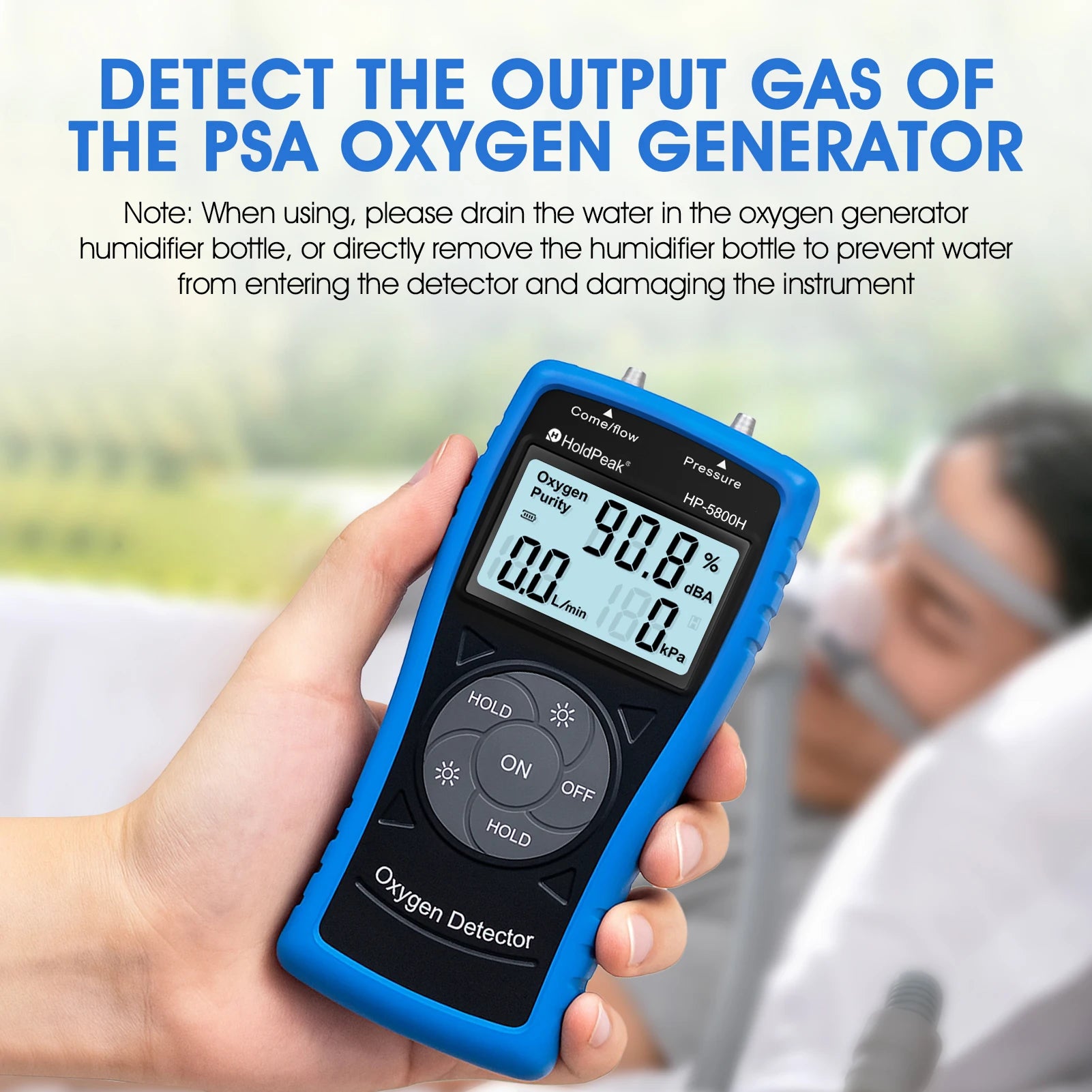 Instrument de mesure d'oxygène ultrasonique portatif, pour la détection de la Concentration de sortie du générateur d'oxygène PSA, débit et pression