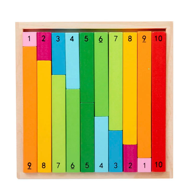 Jouets en bois Montessori fuchsia pour enfants, aides aux mathématiques, bâtons de fraction de document, éducation précoce de la maternelle, jouets d'apprentissage