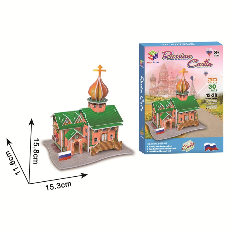 Jouets éducatifs Puzzles 3D jouets enfants développement intellectuel mondes Construction de bâtiments célèbres Puzzles 3D jouet