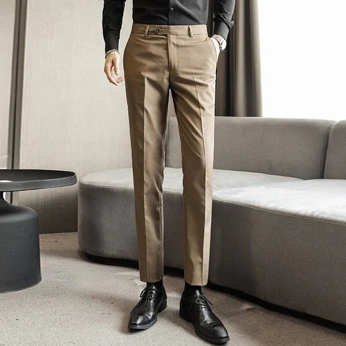 Pantalons formels hommes 2024 nouveau élégant homme bureau travail pantalon décontracté élastique coton pantalon hommes 17 couleurs pantalons Hombre
