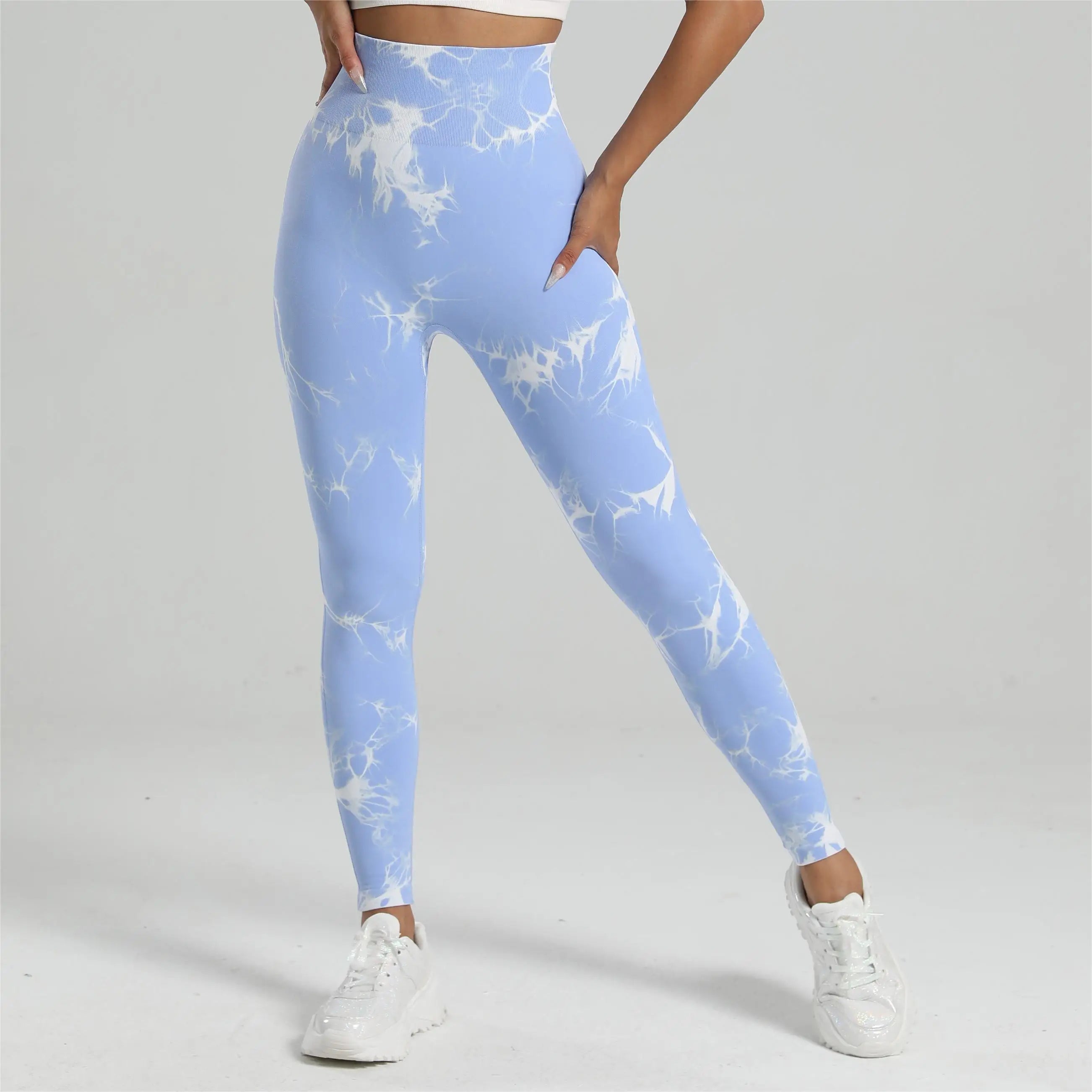 Femmes Tiedye Gym Leggings Sans Couture Mujer Push Up Pantalon Sans Couture Scrunch Sport Fitness Taille Haute Entraînement Yoga Leggins Livraison Directe